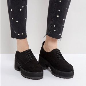 Black Chunky Platform Heel